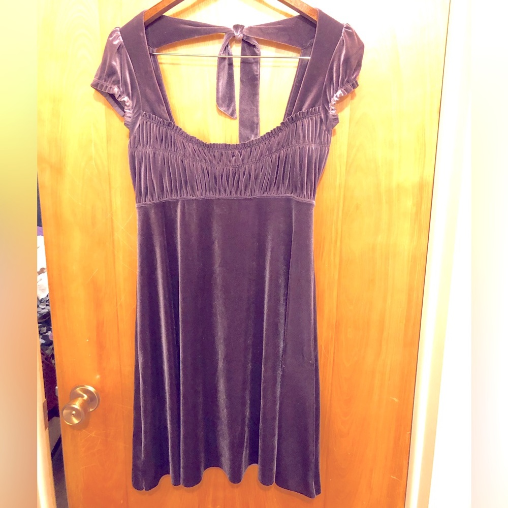 Free people medium purple velveteen shirt/dress